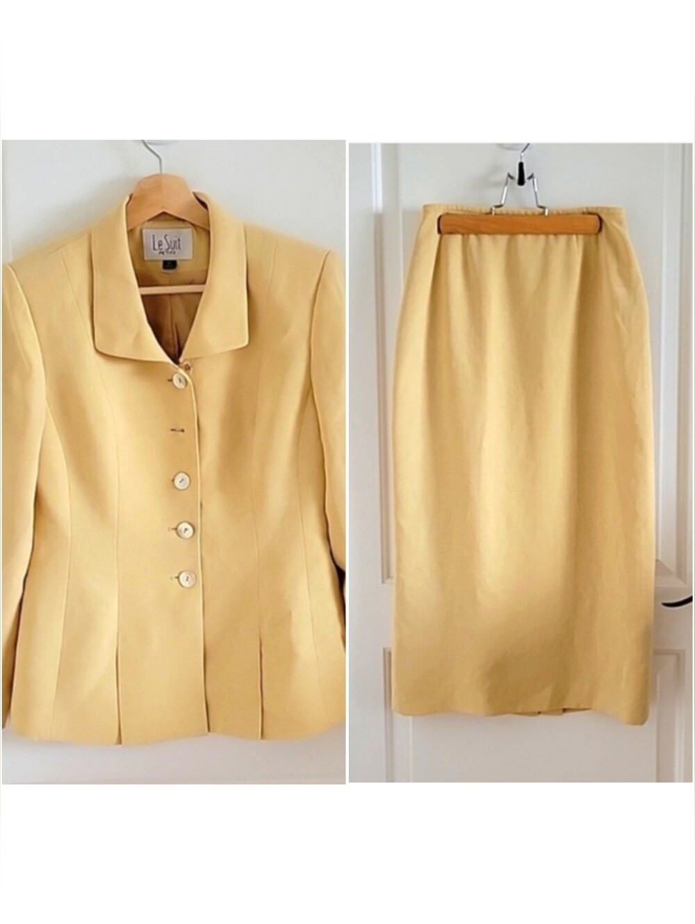 Le Suit Yellow Vintage Suit Size 4P
